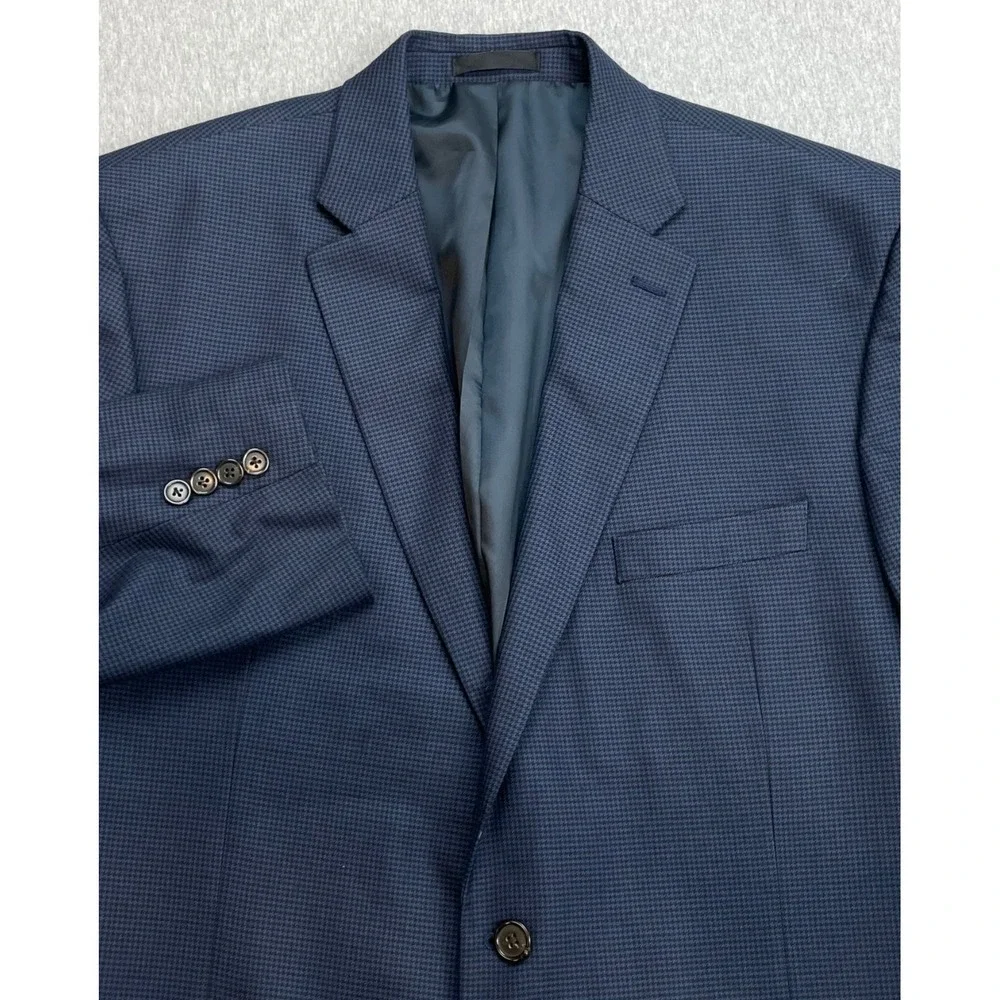 Lauren Ralph Lauren Blazer Mens 46R Houndstooth Stretch 2-Button Black Label